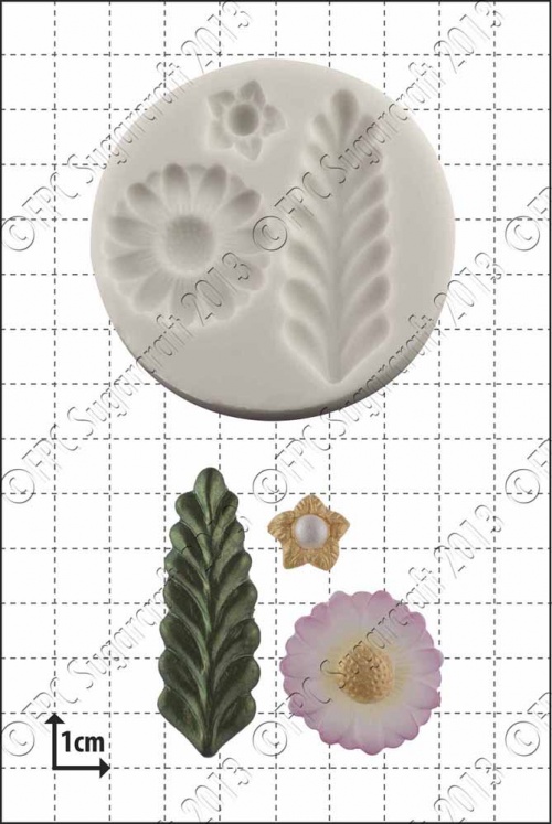 'Stylised Fern & Flowers' Silicone Mould
